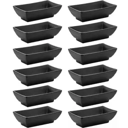 Kit 12 Molheiras para Shoyu Melamina 60ml cada Tóquio Preto Lyor Molhos Potinho Oriental Sushi