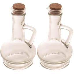 Kit 2 Potes de Vidro Tampa Rolha 230ml para Azeite e Vinagre Lyor Porta Condimentos