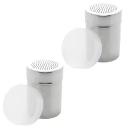 Kit 2 Saleiros Pimenteiros de Mesa Lyor Inox com Dosador e Tampa Restaurante
