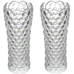 Kit 2 Vasos Bubble de Vidro 7x17cm para Flor Planta Decorativo Lyor Redondo Incolor