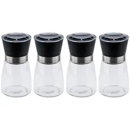 Kit 4 Moedor de Sal e Pimenta 170ml Lyor Vidro Moinho de Cer