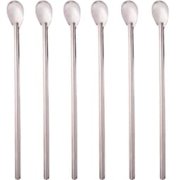 Kit 6 Colheres Bailarinas para Drinks Sucos 30cm Aço Inox Longas Lyor Barman Bartender