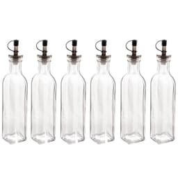 Kit 6 Garrafas de Vidro para Azeite ou Vinagre 270ml com Bico Dosador e Tampa Lyor