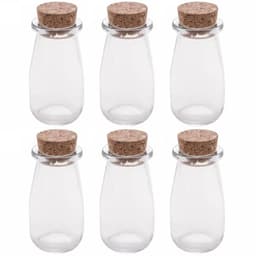 Kit 6 Mini Potes Tampa Rolha 100ml Vidro Lyor Lembrancinhas Porta Mantimentos Decorativo