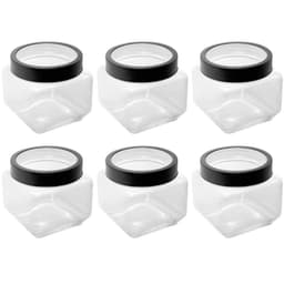 Kit 6 Potes de Vidro Tampa Metal Preta 800ml Gastro Lyor Porta Mantimentos Alimentos