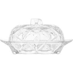 Manteigueira de Cristal com Tampa Deli Diamond Lyor Pote Porta Manteiga 17x10,5x8cm