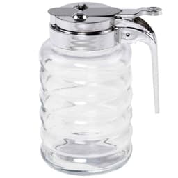 Meleira de Vidro 280ml com Dosador Pote para Mel Lyor Tampa de Plástico Cromada Transparente
