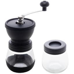 Moedor Manual de Café Inox Lyor Porta Pó Extra Vidro Removível 9,5cm Preto