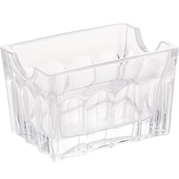 Porta Sachê de Vidro Faces Lyor 8x5,5cm Suporte de Mesa para Chá Açúcar Sal Molho Transparente