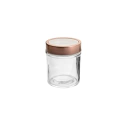 Pote de Vidro Class Incolor e Rosé Gold 350 ml
