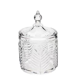 Potiche Decorativo de Vidro Cristal Palmeira com Tampa 10x15cm Lyor Bomboniere Baleiro