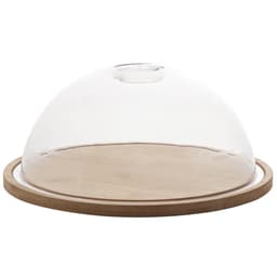 Prato Porta Queijo Redondo Queijeira de Bambu com Tampa 23,5