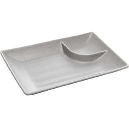 Prato Retangular 19cm Melamina com Molheira Sushi Lyor Tóquio Granilite Avulso