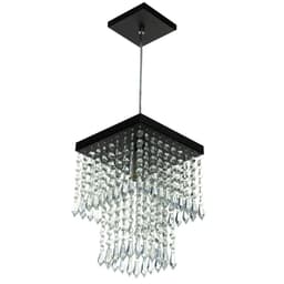 Lustre Pendente De Cristal Acrílico Marrycrilic Preto