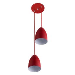 Pendente Cone Bala Sadan Aluminio Duplo Vermelho