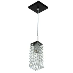 Pendente Quadrado Clearcrillic Cristal Acrílico Preto