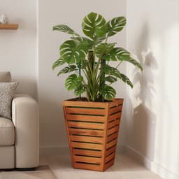 Cachepot Cone 60 CM Madeira Maciça Natural