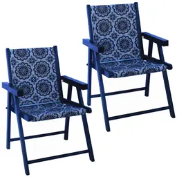 Kit 2 Cadeira Praia Dobrável Madeira Black-Mandala