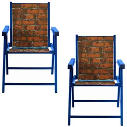 Kit 2 Cadeira Praia Dobrável Madeira Black-Tijolo