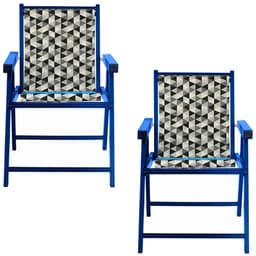 Kit 2 Cadeira Praia Dobrável Madeira Black-Triang Preto