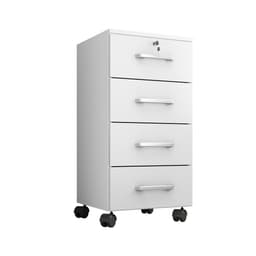 Gaveteiro Gávea com Rodízios 4 Gavetas Branco