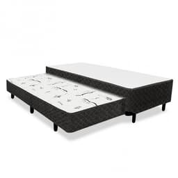 Base para Cama Box Solteiro Bonjour com Cama Auxiliar (34x88x188) Preta e Branca