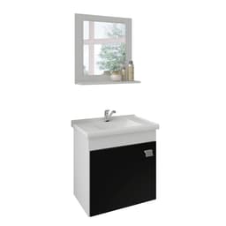 Conjunto de Banheiro Iris Branco e Preto