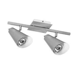 Spot De Sobrepor Para 2 Lâmpadas E27 Design Pt02 Cor Prata