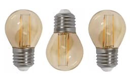 Kit 3 Lâmpada LED Filamento G45 4W Âmbar 2200K Retrô Vintage Decorativa Bivolt