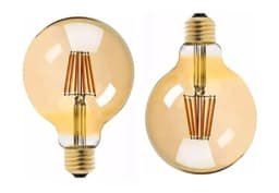 Lâmpada LED Filamento Globo G95 4W Ambar 2200K 2 Unidades, Iluminação Decorativa Vintage