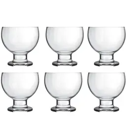 Conjunto Jogo de Sobremesa de Vidro Pauli 6 Taças 400ml Elos Mafra