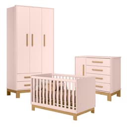 Conjunto Quarto Infantil Posadas Rosa Acetinado