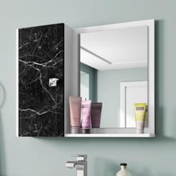 Espelheira com 1 Porta para Banheiro Macau Branco Nero
