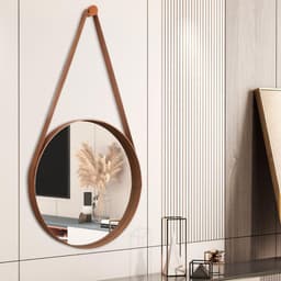 Espelho Alvorada 80 cm Com Alça Castanho