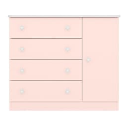Gaveteiro Infantil 4 Portas Catânia Rosa Acetinado