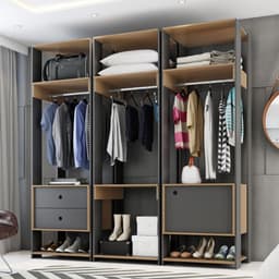 Guarda Roupa 2 Gavetas E 1 Porta Siena Preto Freijó
