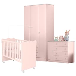 Jogo Completo Quarto Infantil Bélgica Rosa Acetinado