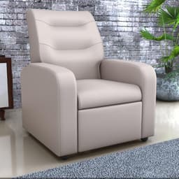 Poltrona Reclinável Decorativa Jersey Corino Bege