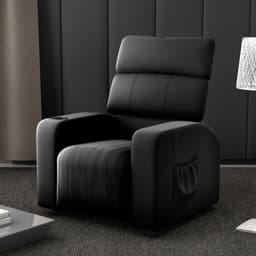 Poltrona Reclinável para Descanso Hi Veludo Preto