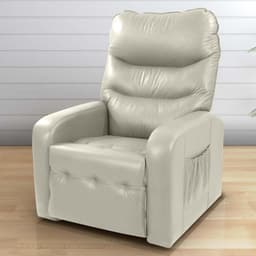 Poltrona Reclinável para Sala Egito Corino Bege
