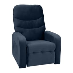 Poltrona Reclinável para Sala Parga Veludo Azul