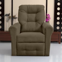 Poltrona para Descanso Reclinável Lima Suede Cappuccino