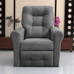 Poltrona para Descanso Reclinável Lima Suede Cinza