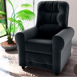 Poltrona para Descanso Reclinável Lima Veludo Inca Preto