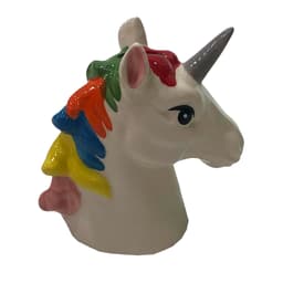 Cofre Ceramica Busto Unicornio Colorida Decora Infantil