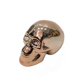 Cofrinho Personalizado Caveira de Madeira 12x10x16Cm Cobre