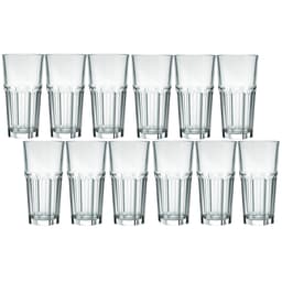 Conjunto 12 Copos Long Drink 340ml De Vidro Nadir Bristol Suco Refrigerante Bebidas