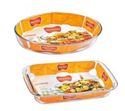 Conjunto De Refratário Assadeiras De Vidro Mainex 02 Peças