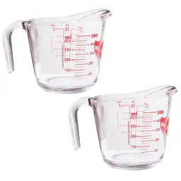 Kit 2 Jarras Medidoras de Vidro 500ml Marinex Jarros com Alç