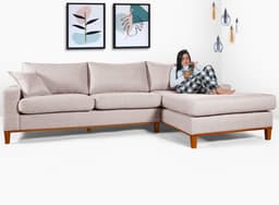 Sofá California 4 Lugares Living Chaise Linho Lado Esquerdo